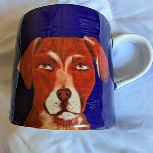 Anthropologie“Duke”Dog Mug by Carole Akins Blue Art Mug The Art of Anthropologie